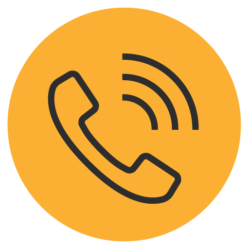 Icon showing a telephone  handset and some signal lines